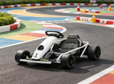 White 24V High-Speed Electric Drift Go Kart Kids Ride-On Racing Vehicle with 2 Speeds for 8-12 04792592
