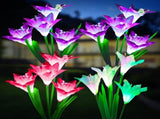 Outdoor Solar Lights, 4 Pack Solar Garden Light with Bigger Lily Flowers, Waterproof 7 Color 87382958