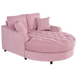 ZUN 55" Modern Chaise Lounge Sofa Bed Upholstered Sofa Couch with Tufted Seat and Detachable Pillows for N719P256002P