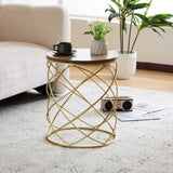 ZUN Golden Side table [MDF TOP+ METAL FRAME] N770P234470G