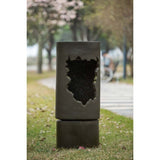 19.7x19.7x56.5" Large Outdoor Water Fountain with Light, Contemporary Calming Elegance Cement Water W2078P313047