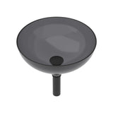 Bathroom Artistic Tempered Glass Vessel Bathroom Sink with Pop-up Drain, Grey W1243P247515
