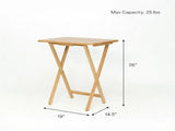 5-Piece Rubberwood Folding TV Tray Table Set of 4 with Storage Rack, Natural 31394747