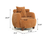 Nordic Style Lazy-Style clubchair 38 Inches, Chenille Fabric Bucket Chair, Decorative Sofa, Soft W2901P489490