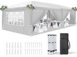 10'x20' Instant Pop Up Canopy Tent White, 6 Side Panels 2 Doors 4 Mesh Windows, 28/22mm Powder 16932218