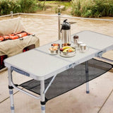Outdoor Folding Camping Table, 3ft Portable Pinic Table with 3 Adjustable Height, Small Aluminum 99448010