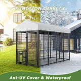 ZUN Large Dog Kennel Outdoor Pet Pens Dogs Run Enclosure Animal 8'L x 4'W x 5.6'H T3210P294080