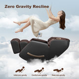 ZUN Deluxe Massage Chair, Full Body Zero Gravity Recliner with AI Voice Control, SL Track, Bluetooth, W2561P157967