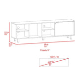 Conquest Tv Stand for TVs up 70", Four Open Shelves, Five Legs, Light Oak B097132942