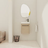 16'' Floating Wall-Mounted Vanity with Ceramic Sink & Soft-Close Cabinet Door, For Small W999P236336