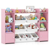 Pink Multi-Functional Kids Storage Shelf - Toy OrganizerBookcase, 56"x12"x39", Anti-Toppling, 35588897