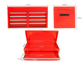Detachable 5 Drawer Tool Chest with Bottom Cabinet and One Adjustable Shelf--Red 24206924