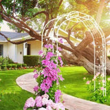 Metal Garden W74.4'' x H98.4'' Garden Arbor Trellis Climbing Plants Support Rose Outdoor W1586P268771