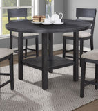 1pc Contemporary Transitional Style Counter Height Round Table w Lazy Susan Charcoal Finish B011P261860