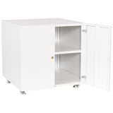Metal Printer Stand with Storage Mobile Printer Tables for Small Spaces with Door Adjustable Shelf W1247110443