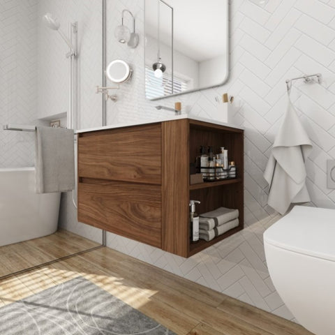 ZUN 30" Wall Mounting Bathroom Vanity With Gel Sink, Soft Close Drawer 74548855