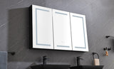 ZUN 48"X30" LED Mirror Medicine Cabinet with Lights,Dimmer,Defogger,Clock,Temp Display and USB W92860261