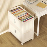 Cream White,19.69" Side Wide Folding Cabinet ,5 Tiers,19.69"11.81"50.00",Collapsible 83049585