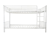 Iron Bed Bunk Bed with Ladder for Kids Twin Size White 35435386