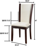 Style Comfort Contemporary 2pcs Side Chairs Dark Cherry And White Leatherette Cushion Seat Kitchen B011115669