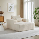 62.5-Inch Corduroy Sponge Sofa Lounge Chair,No Assembly Required,Fluffy Modern Sleeper Chair for W834P206038