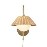 Rattan Weave Wall Sconce B035122353