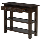 ZUN TREXM Retro Console Table with Drawer and Two Sturdy Shelves for Entryway, Living Room N715P195561P