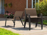 Stackable Outdoor Dining Chairs Set of 4, Textilene Patio Chairs with Powder-Coated Metal Frame, T3623P505166