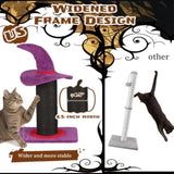 Wizard Hat Cat Scratching Post with Spring Ball Toy for Indoor Cats, Halloween Spooky Cat Scratcher, 45906745