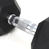 30LB HDRS Rubber Coated Solid Cast Iron Dumbbell with Contoured Chrome Handle, Hexagon 56723902