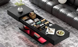 U-Can 41.3''-76.7'' Extendable Coffee Table, Efficient Central Coffee Table with Multiple Storage N724P290061B