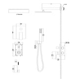 Dual Shower Head - 10 Inch Wall Mounted Square Shower System with Rough-in Valve,Chrome W124381739