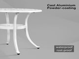 Phoenix Cast Aluminum Round Table, Patio End Table Side Table, Cast Aluminum Cocktail Table, Outdoor 23436052