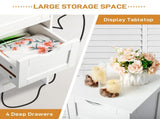 4-Drawer Painted MDF Bathroom Cabinet 11.82*11.82*32.29in White 28745738