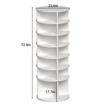 ZUN Rotating Shoe Rack Tower, 7-Tier Spinning Shoe Rack, Free Standing 360&deg; Revolving Shoe Organizer, 82682241