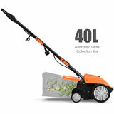 13" Electric Lawn Dethatcher w/ Collection Bag and Removable Blades -Orange 23993158