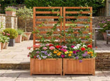 2-in-1 Wooden Raised Garden Bed with Trellis, Efficient Drainage System for Climbing Plants & 60342727
