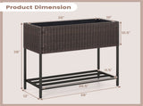 28" Elevated Raised Planter Box with Storage Shelf, Ergonomic Garden Bed for Patio Balcony Herb 79154701