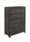 ZUN Dark Gray Finish Storage Drawers Chest 1pc Chrome Tone Handles Contemporary Design Bedroom Furniture B011P199393