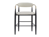 Barstools Set of 2, Upholstered Bar Stools with Back for Kitchen Island, Beige Faux PU Leather N779P248198P