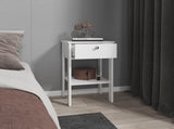 Nightstand, 1 Drawer, 1 Shelf, 4 Legs, White B097P369424