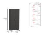 Multistorage Pantry Cabinet, Five Shelves, Double Door Cabinet -Black B20091964