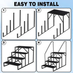 ZUN 4 Step Ladder with Handrail, Swimming Pool Ladder Above Ground, 660 lb Load Capacity RV Steps with 53062981