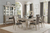 Modern Glamourous 1pc Dining Table with Separate Extension Leaf Cabriole Legs Insert Glass Panels B01152169