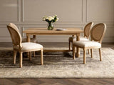 French Country Dining Chairs Set of 2, Upholstered Chairs with Round Back, Wire drawing techniques , W3426P478063