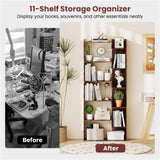 Rustic Brown 6-Tier Bookshelf Wooden Bookcase 22744968