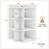 White three-layer corner cabinet with charging station 84153686