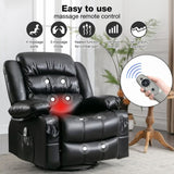 ZUN Massage Swivel Rocker Recliner Chair with Vibration Massage and Heat Ergonomic Lounge Chair for W1521130739