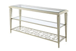 ZUN ACME Zaba Sofa Table, Glass & Champagne Finish LV02787