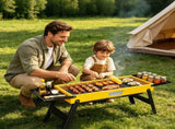 Foldable Portable Charcoal BBQ Grill with Dual Foldable Side Shelves, Stainless Steel Cooking Grate 21367246